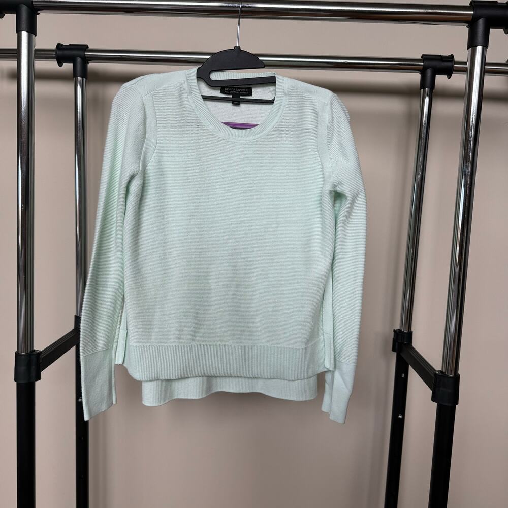 Banana Republic‎ Pima Cotton Cashmere Mint Sweater Side Slit Lightweight